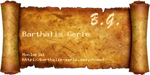 Barthalis Gerle névjegykártya